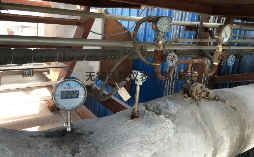 張家港天然氣鍋爐用雙金屬溫度計(jì)，熱電阻現(xiàn)場(chǎng)